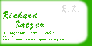 richard katzer business card